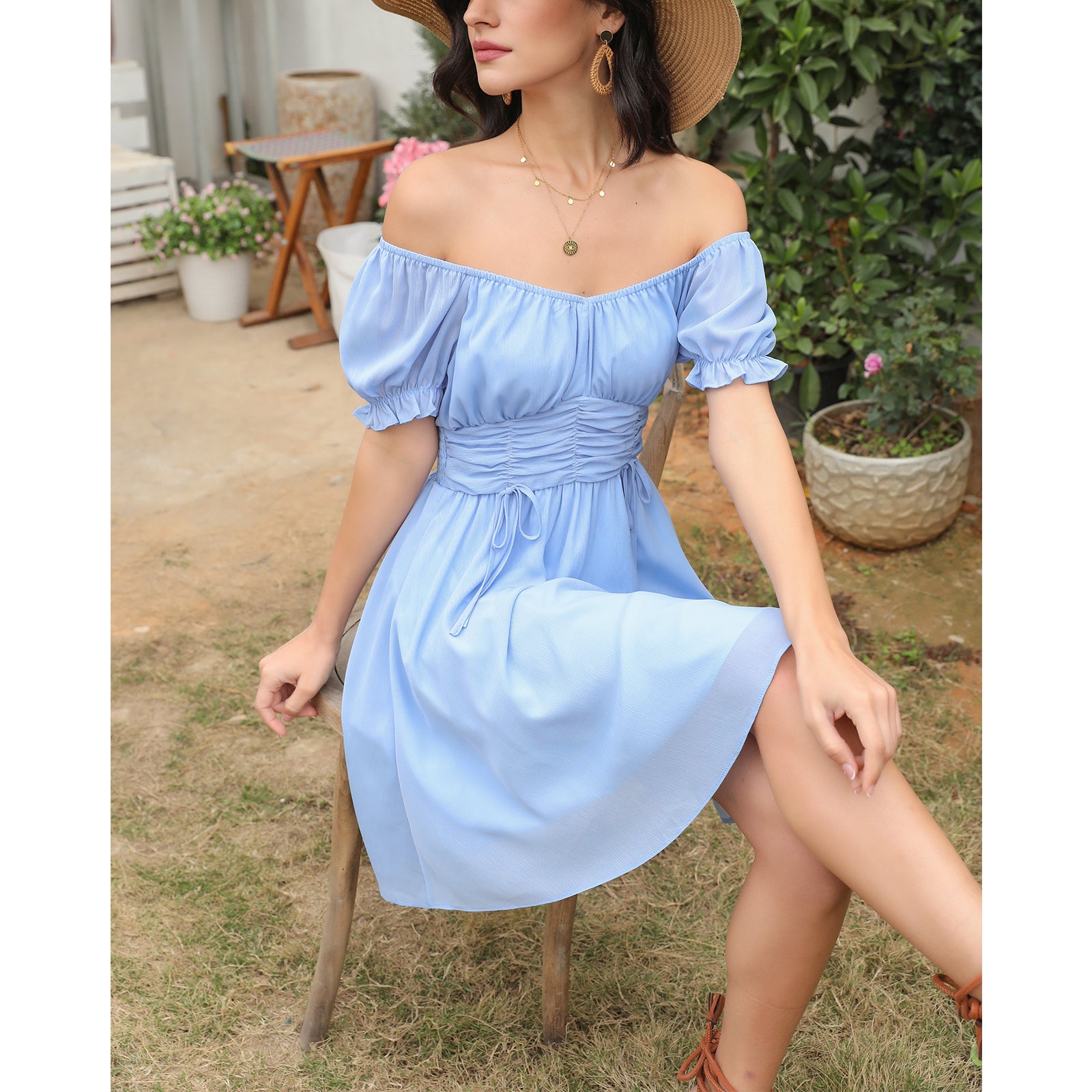 Cute off the shoulder summer dresses hotsell